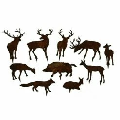 10 Waldtiere Aus Rostigem Metall - Waldtiere