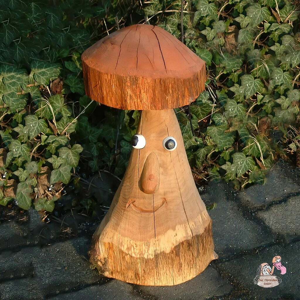 2er Set Dekofiguren - Einzigartige Pilzskulpturen Aus Holz - Pilze 6 2er Set Dekofiguren - Einzigartige Pilzskulpturen Aus Holz - Pilze – Bild 4