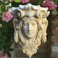 Antik Stein Wandkonsole Mit Frau - Sarina