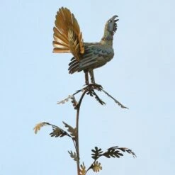 Auerhahn Auf Ast - Gartenfigur Aus Rost Stahl/Edelstahl - Galliformes