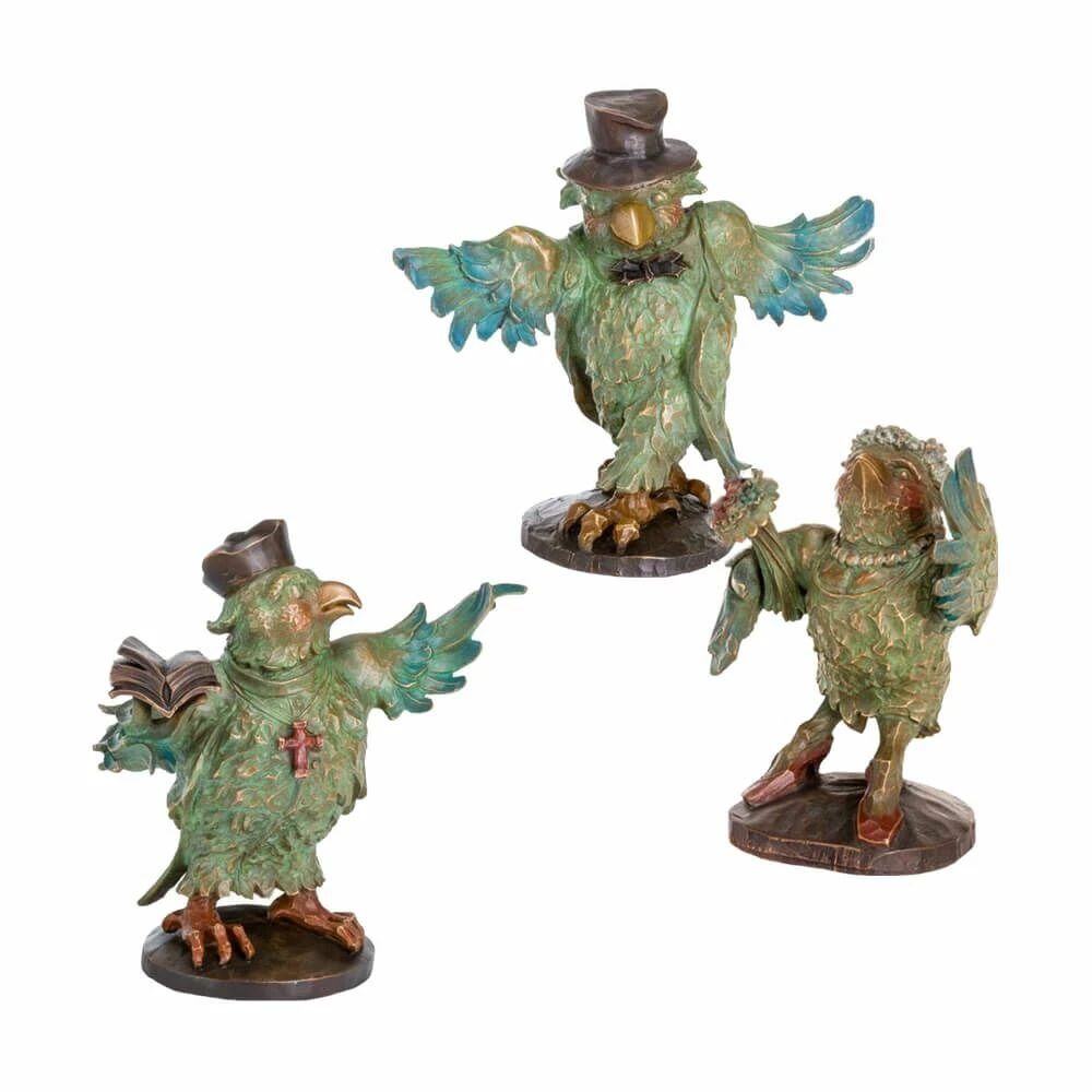 Auerhahn, Drossel, Amsel Als Vogelhochzeit - Bronze - Vogelhochzeit 3 Auerhahn, Drossel, Amsel Als Vogelhochzeit - Bronze - Vogelhochzeit