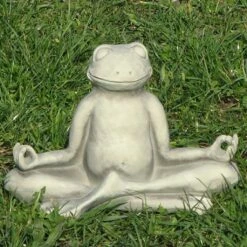 Außergewöhnliche Gartenfigur Stein Frosch - Yoga - Yoga Ranae