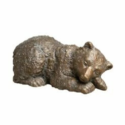 Bärenfigur Jungtier Schläft Aus Robuster Bronze - Bär Jungtier