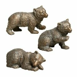 Bärenskulpturen Aus Bronze Jungtiere - 3er Set - Bärenjunge Set