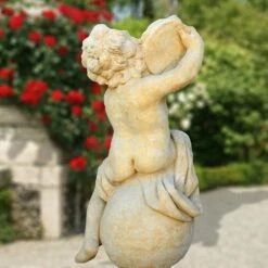 Barocke Gartenskulptur Mit Putte - Tamburo 11 Barocke Gartenskulptur Mit Putte - Tamburo -Outlet GARTENTRAUM Store barocke gartenskulptur mit putte tamburo5