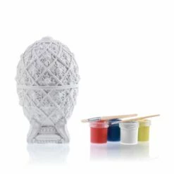 Bemalbares Gips Ei Mit Blumenornamenten - Kindergeeignet - Nesko -Outlet GARTENTRAUM Store bemalbares gips ei mit blumenornamenten kindergeeignet nesko3