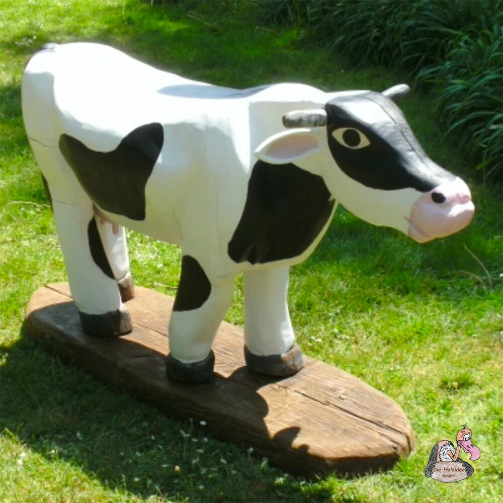 Bemalte Holzkuh Dekofigur Für Draußen - Die Holzidee - Bertha Kuh 3 Bemalte Holzkuh Dekofigur Für Draußen - Die Holzidee - Bertha Kuh