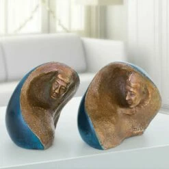 Besondere Bronzeskulptur - Blaue Designerlimitation - Zwei In Einem (2-teilig) -Outlet GARTENTRAUM Store besondere bronzeskulptur blaue designerlimitation zwei in einem 2 teilig3