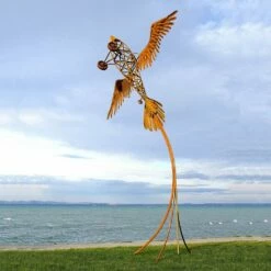 Besondere Flugzeug Gartenplastik Groß Aus Metall Mit Vogelflügeln - Vogelflugzeug -Outlet GARTENTRAUM Store besondere flugzeug gartenplastik gross aus metall mit vogelfluegeln vogelflugzeug6