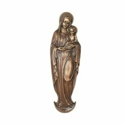 Besondere Metall Wandskulptur - Maria Mit Kind - Madonna Santo