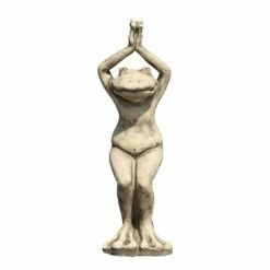 Besondere Steinskulptur Frosch In Yoga Pose - Yoga Ranae