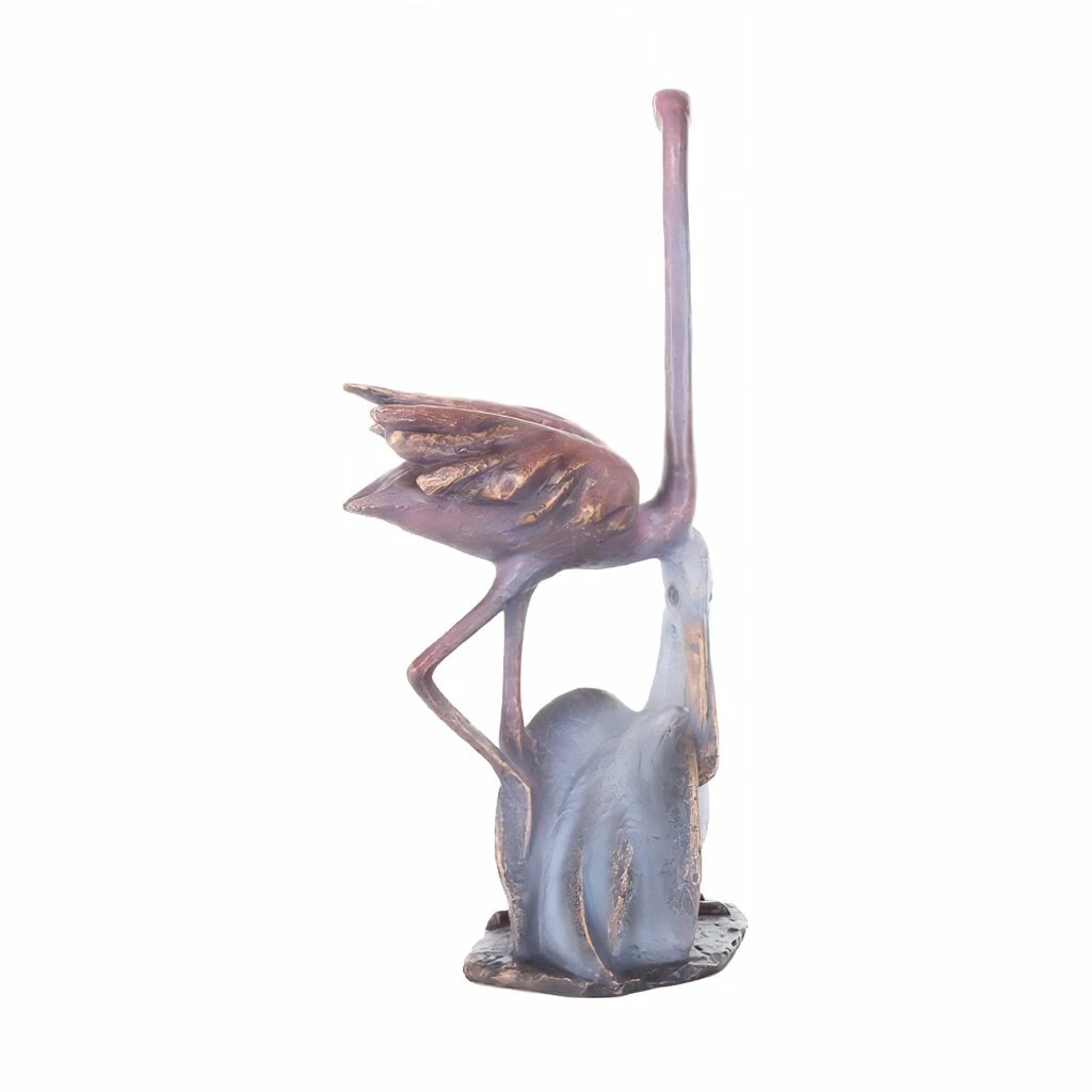 Besondere Vogelskulptur Aus Bronze Mit Pelikan - Flamingo & Pelikan 6 Besondere Vogelskulptur Aus Bronze Mit Pelikan - Flamingo & Pelikan – Bild 4