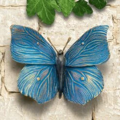 Blauer Bronze Schmetterling Zur Wandbefestigung - Schmetterling