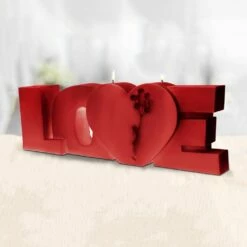 Breite Love Dekoplastik Mit Herz & Blume Als Kerze - Vegan - Big Love