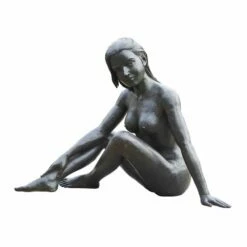 Bronze Akt Frauenstatue Sitzend - Dunkelbraun - Frau Nakata