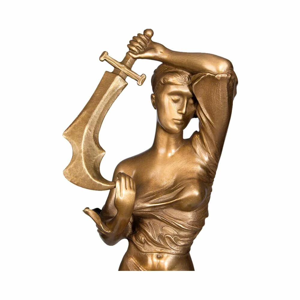 Bronze Frauenfigur Mit Schwert Mit Ei Der Verwandlung - Maria Prophetissa 5 Bronze Frauenfigur Mit Schwert Mit Ei Der Verwandlung - Maria Prophetissa – Bild 3