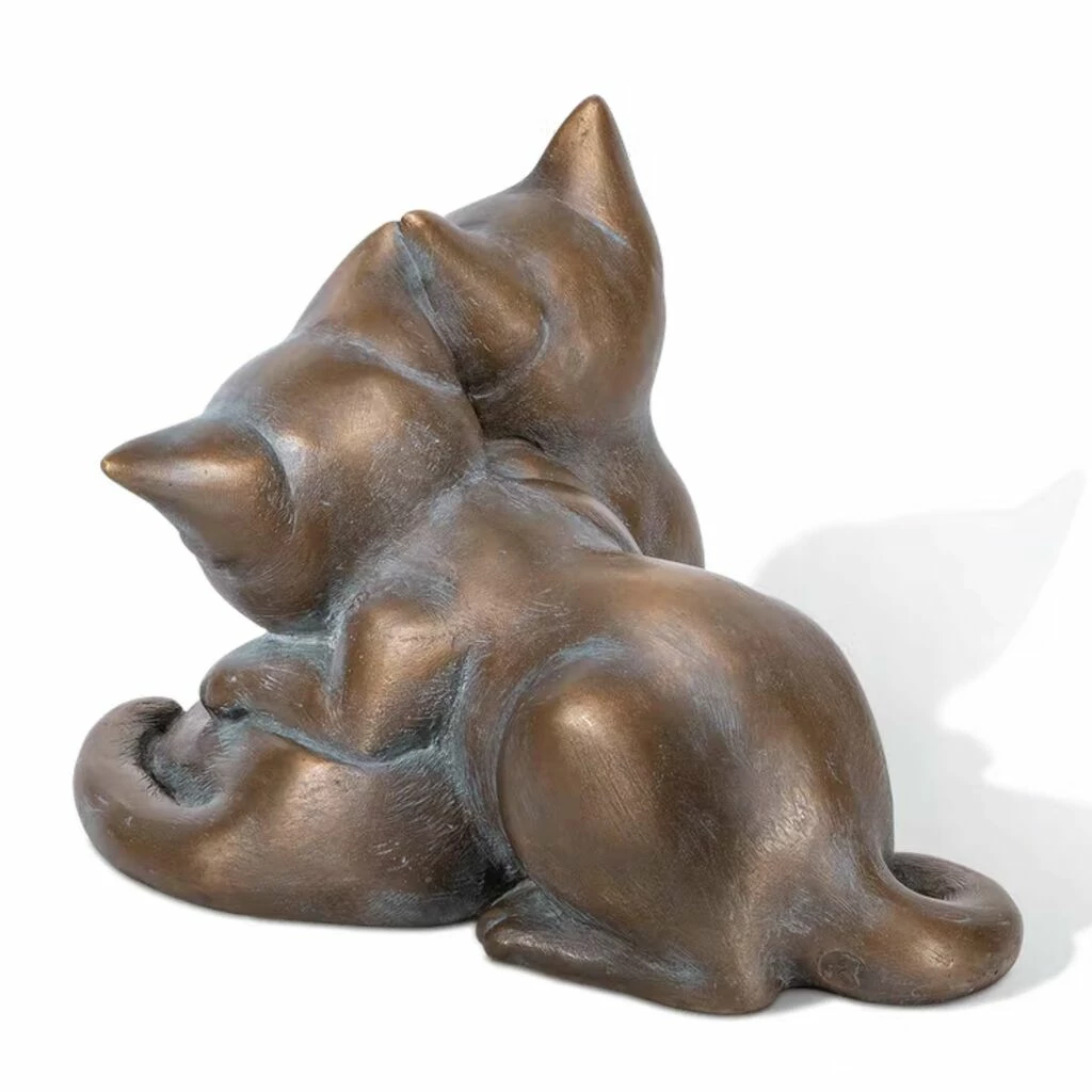 Bronze Garten Katzenskulptur - Liegende Katzenwelpen - Kätzchen 4 Bronze Garten Katzenskulptur - Liegende Katzenwelpen - Kätzchen – Bild 2