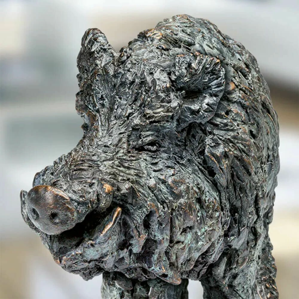 Bronze Tierfigur Wildschwein In Limitierter Auflage - Keiler Stehend 4 Bronze Tierfigur Wildschwein In Limitierter Auflage - Keiler Stehend – Bild 2