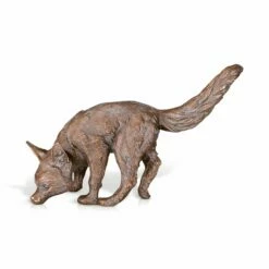 Bronzefigur Fuchsjunges - Fährtensuche - Jungfuchs