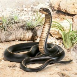 Bronzefigur Schlange Mit Erhobenem Kopf - Ringelnatter