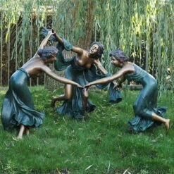 Bronzefrauen Tanzend Als Gartenskulptur - Tanzende Frauen