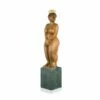 Bronzeskulptur Mit Sockel - Königin Mit Krone Aktfigur - Königin/Venus -Outlet GARTENTRAUM Store bronzeskulptur mit sockel koenigin mit krone aktfigur koenigin venus