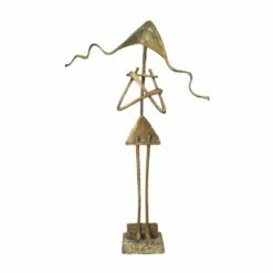 Bronzestatue Abstrakt Mit Verschränkten Händen - Figurine II