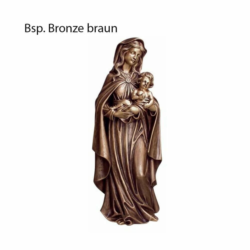 Büste Maria Mit Umhang Als Bronze Wandrelief - Madonna Wala 4 Büste Maria Mit Umhang Als Bronze Wandrelief - Madonna Wala – Bild 2