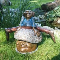 Bunte Gartenfigur Mit Pilz - Limitierte Künstlerfigur - Archibald, Der Sportliche