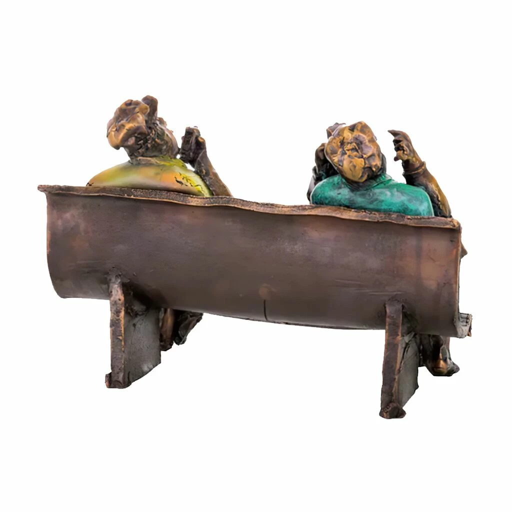 Damen Auf Einer Bank - Limitierte Bronzeskulptur - Nach Der Promenade 4 Damen Auf Einer Bank - Limitierte Bronzeskulptur - Nach Der Promenade – Bild 2