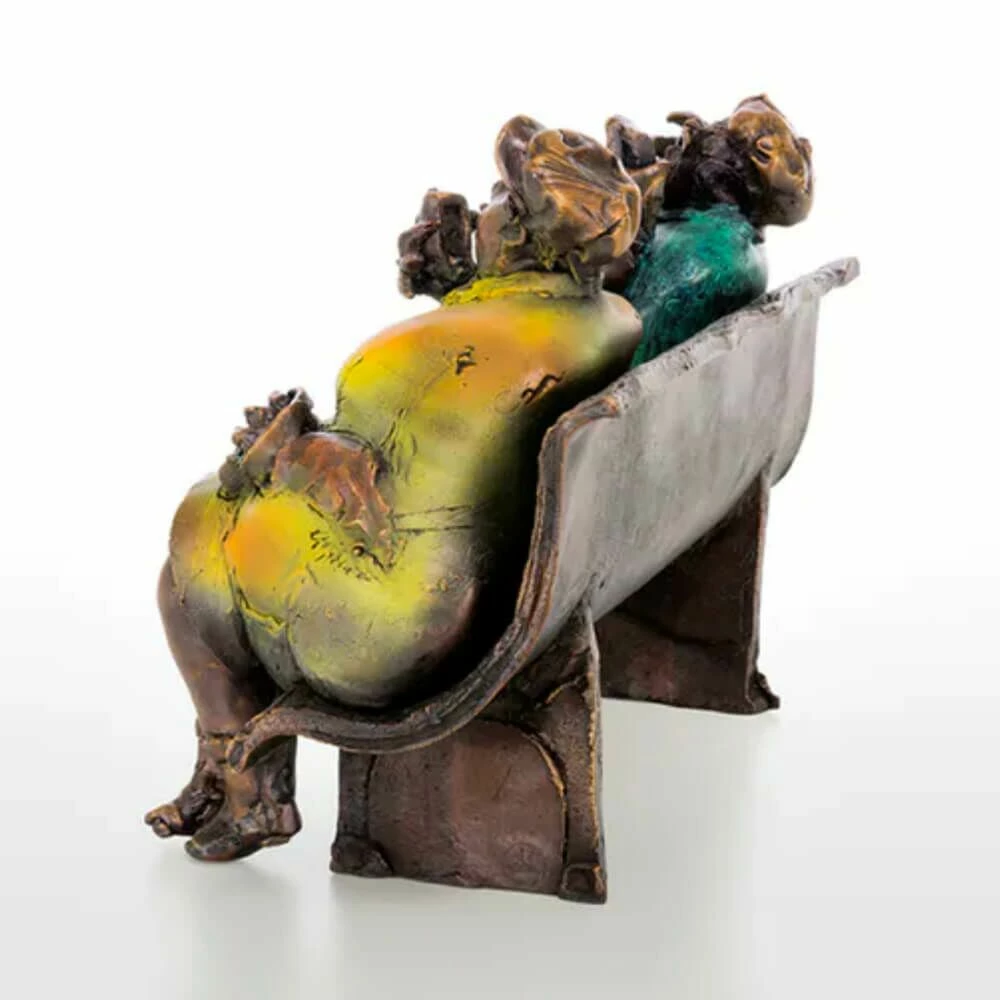 Damen Auf Einer Bank - Limitierte Bronzeskulptur - Nach Der Promenade 5 Damen Auf Einer Bank - Limitierte Bronzeskulptur - Nach Der Promenade – Bild 3