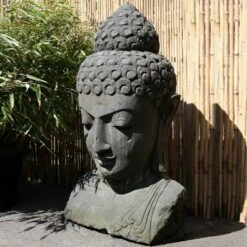 Deko Buddha Kopf Aus Lavastein - Shama -Outlet GARTENTRAUM Store deko buddha kopf aus lavastein shama4