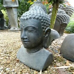 Deko Buddhabüste Aus Steinguss Antik Finish - Hindishu