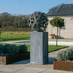 Deko Garten Kugel Aus Metallstreifen In Grau Oder Rost - Leforida -Outlet GARTENTRAUM Store deko garten kugel aus metallstreifen in grau oder rost leforida6