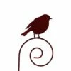Deko Gartenstecker Spirale Mit Vogel - Rost Metall - Traian