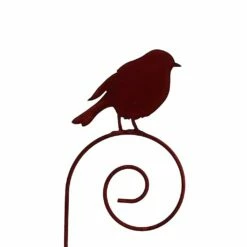 Deko Gartenstecker Spirale Mit Vogel - Rost Metall - Traian