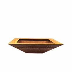 Deko Schale Aus Rost Metall Für Draußen - Eckig - Testa Creta