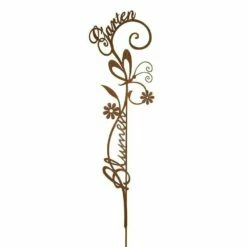 Dekoratives Gartenschild Aus Metall In Rost Optik - Blumengarten