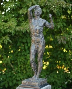 Edle Bronze Statue - Der Nackte Mann Von Rodin -Outlet GARTENTRAUM Store edle bronze statue der nackte mann von rodin2