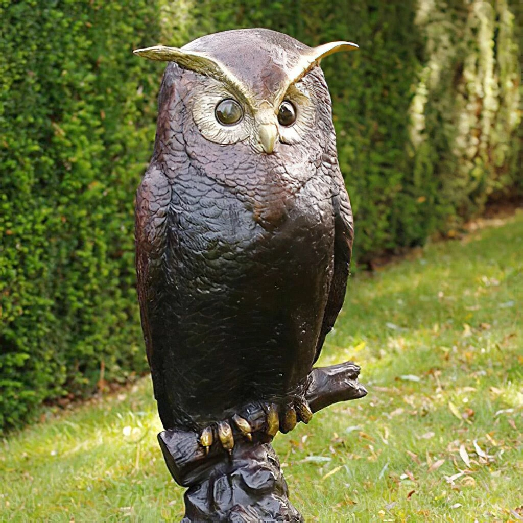 Edler Bronzeguss Mit Eulenfigur - Wächter Der Nacht 3 Edler Bronzeguss Mit Eulenfigur - Wächter Der Nacht