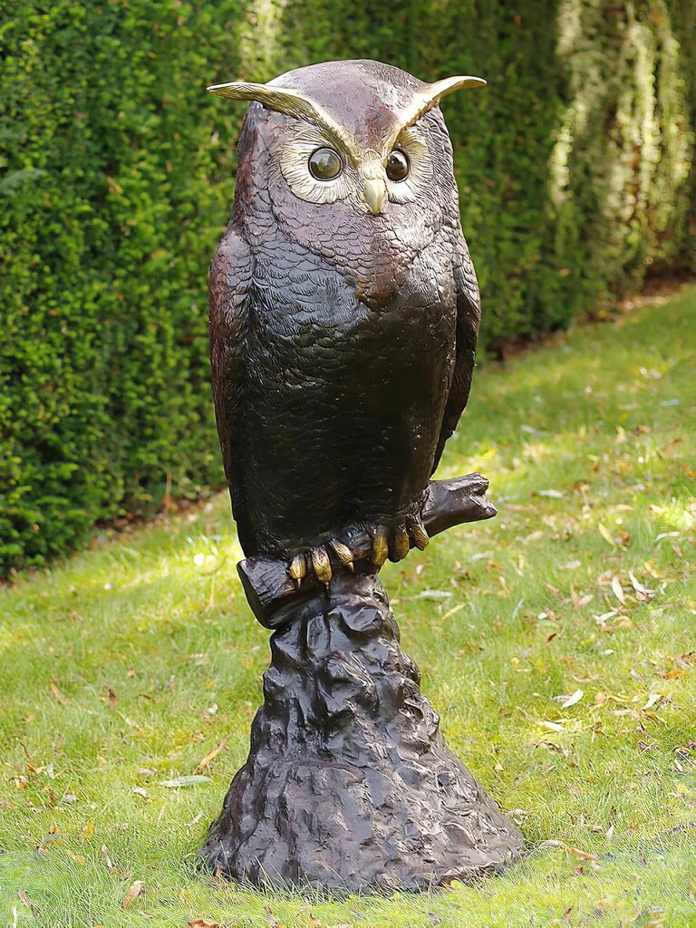 Edler Bronzeguss Mit Eulenfigur - Wächter Der Nacht 4 Edler Bronzeguss Mit Eulenfigur - Wächter Der Nacht – Bild 2