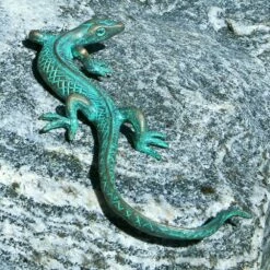 Eidechsenskulptur Aus Bronze Mit Patina - Eidechse