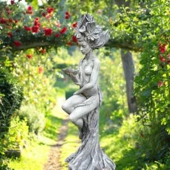 Einzigartige Elfen Skulptur Aus Stein Für Draußen - Mira