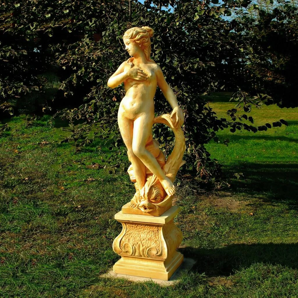 Einzigartige Frauen Aktskulptur Aus Steinguss Mit Fisch - Gloriana 4 Einzigartige Frauen Aktskulptur Aus Steinguss Mit Fisch - Gloriana – Bild 2