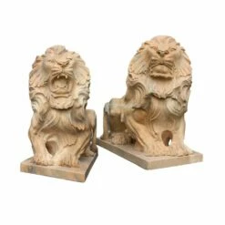 Einzigartige Marmor Löwenpaar Skulpturen - Zento