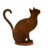 Eisen Dekofigur Katze Sitzt Und Schaut Nach Oben - Fila Sitzt