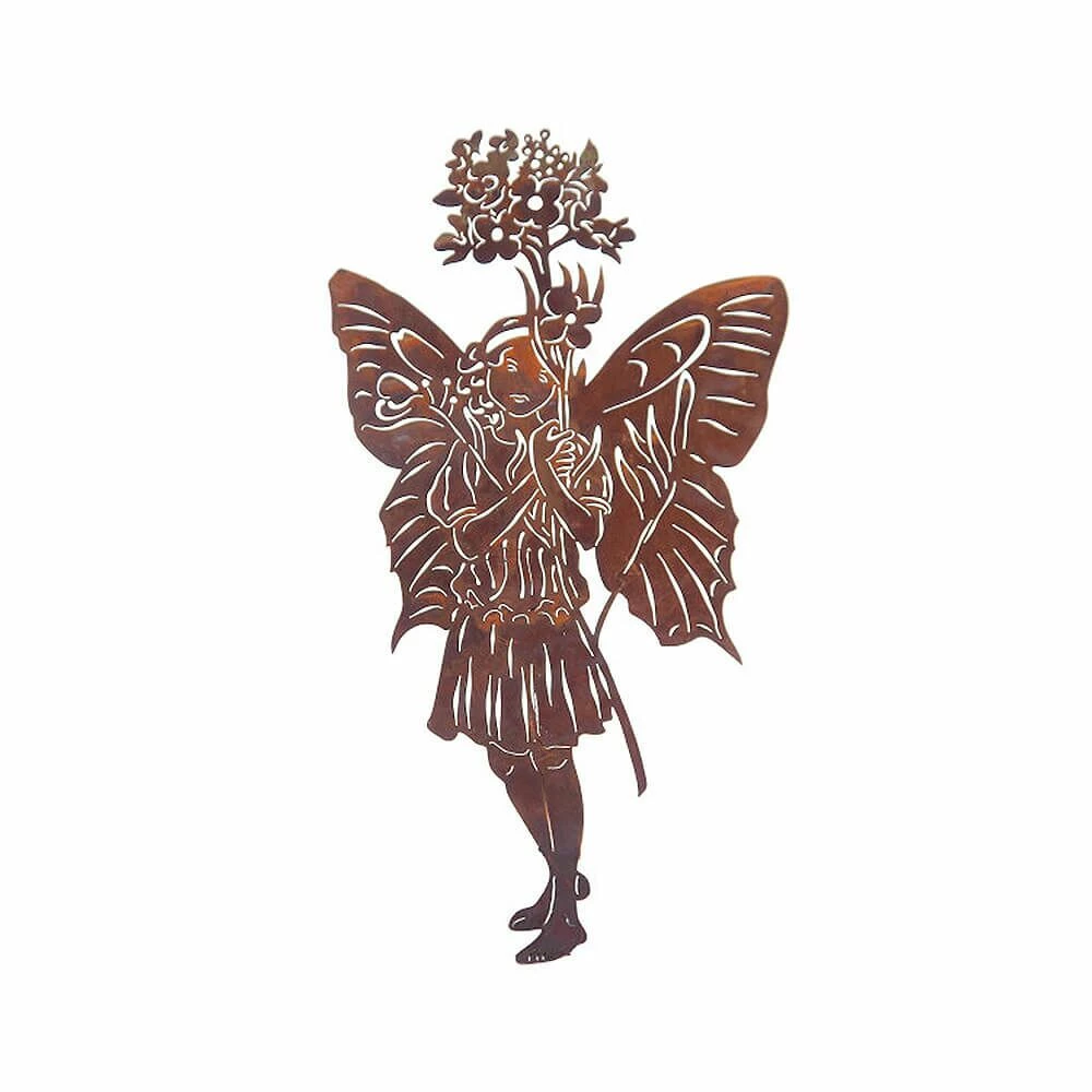 Eisenskulptur In Rost - Fee Mit Blüte - Fee Wiesenschaumkraut 3 Eisenskulptur In Rost - Fee Mit Blüte - Fee Wiesenschaumkraut