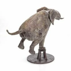Elefant Balanciert Auf Hocker - Bronzeskulptur Limitiert - Zirkuselefant -Outlet GARTENTRAUM Store elefant balanciert auf hocker bronzeskulptur limitiert zirkuselefant3