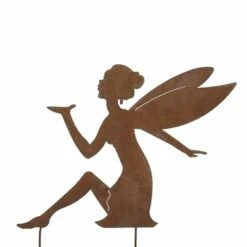 Elfe Als Gartenstecker Aus Metall In Rost Optik - Dryadalis