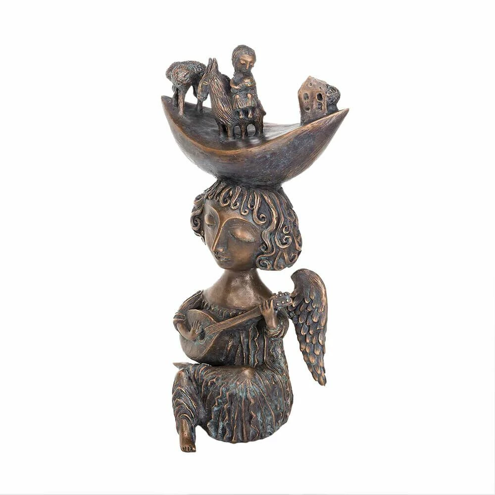 Engel Mit Laute - Weihnachtsgeschichte Aus Bronze - Weihnachtslied 4 Engel Mit Laute - Weihnachtsgeschichte Aus Bronze - Weihnachtslied – Bild 2